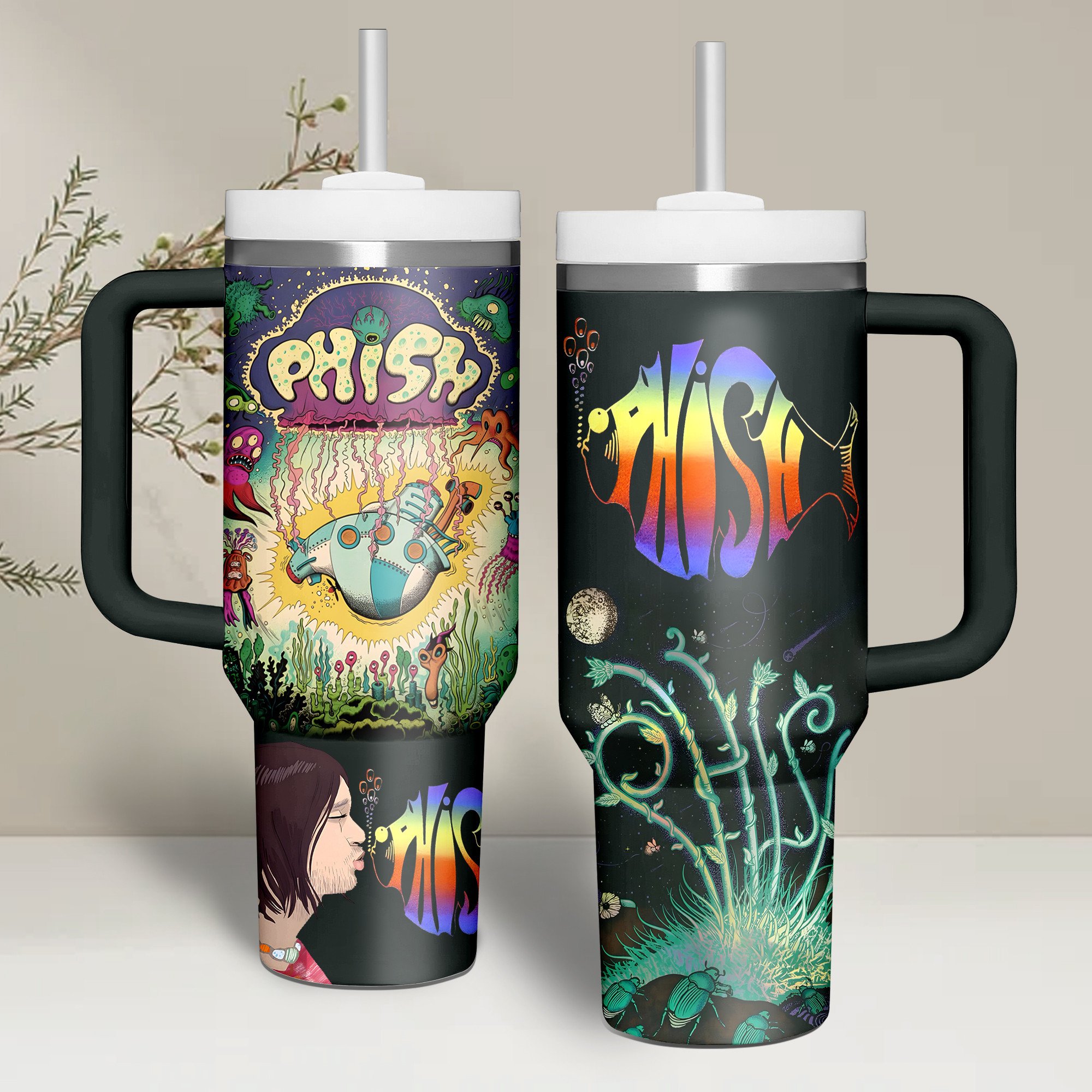 Phish Music Custom Stanley Quencher 40oz Stainless Steel Tumbler With Handle