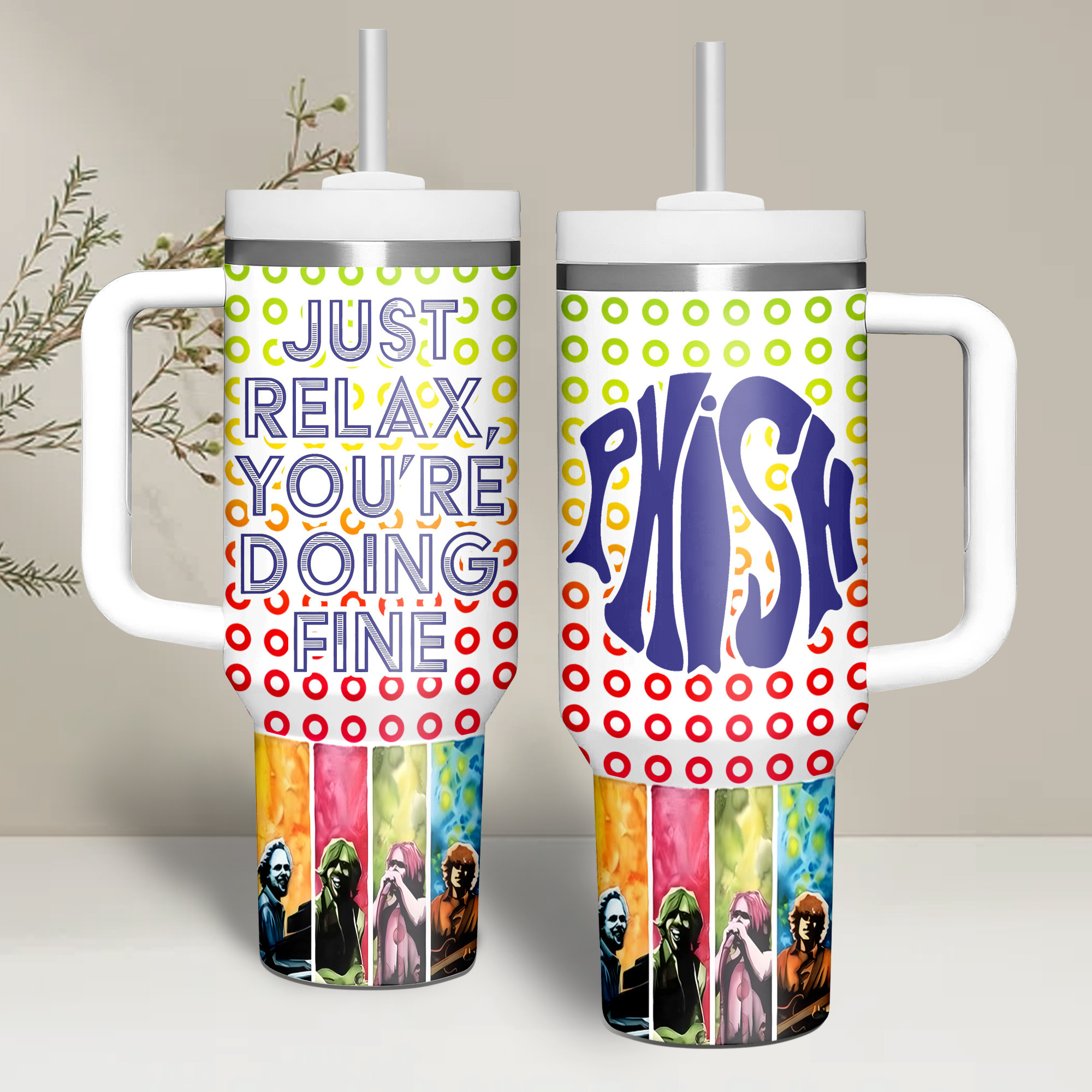 Phish Music Custom Stanley Quencher 40oz Stainless Steel Tumbler With Handle