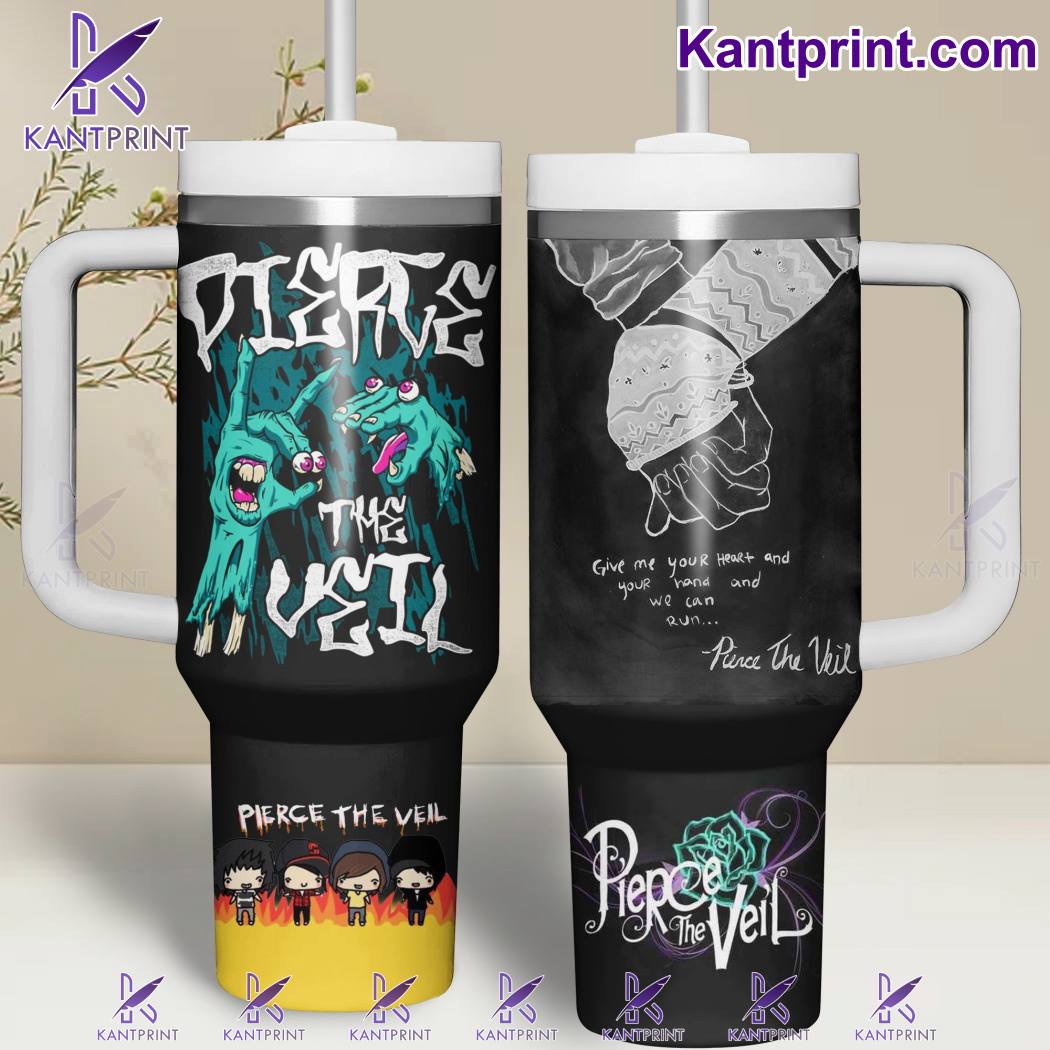 Pierce The Veil Give Music Custom Stanley Quencher 40oz Stainless Steel Tumbler With Handle