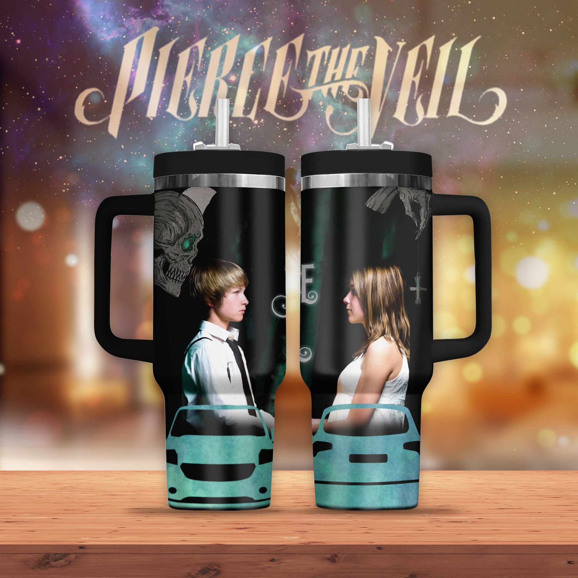 Pierce The Veil Music Custom Stanley Quencher 40oz Stainless Steel Tumbler With Handle