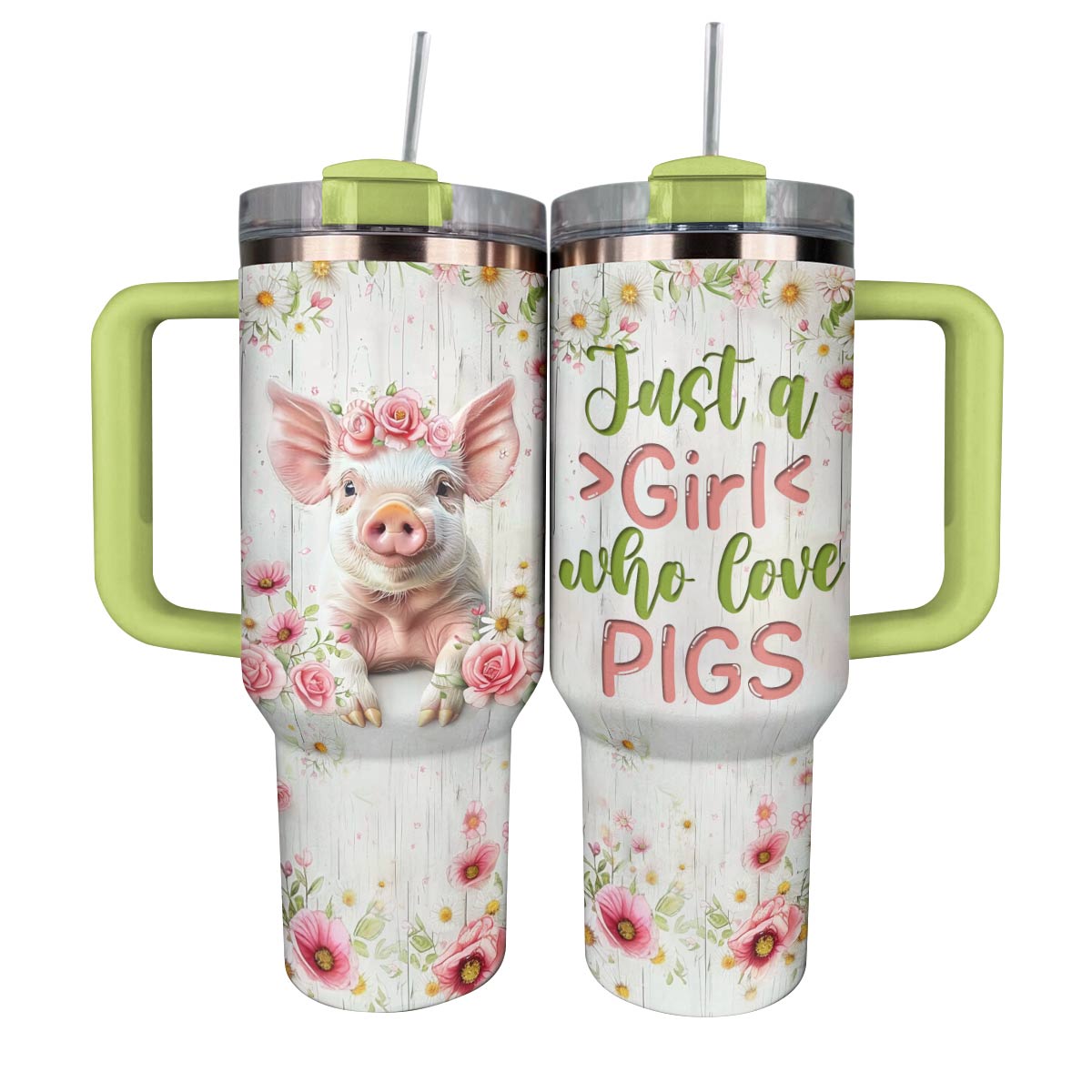 Pigs Custom Stanley Quencher 40oz Stainless Steel Tumbler With Handle