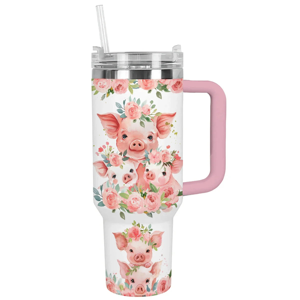 Pigs Custom Stanley Quencher 40oz Stainless Steel Tumbler With Handle