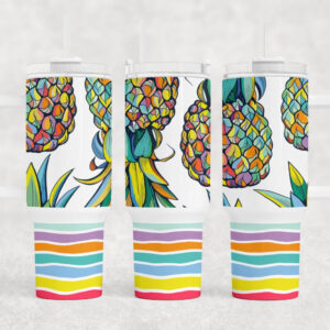 Pineapple Custom Stanley Quencher 40oz Stainless Steel Tumbler With Handle