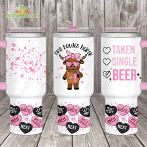 Pink Cow Custom Stanley Quencher 40oz Stainless Steel Tumbler With Handle