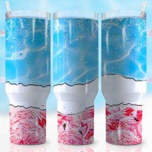 Pink Flamingo Custom Stanley Quencher 40oz Stainless Steel Tumbler With Handle
