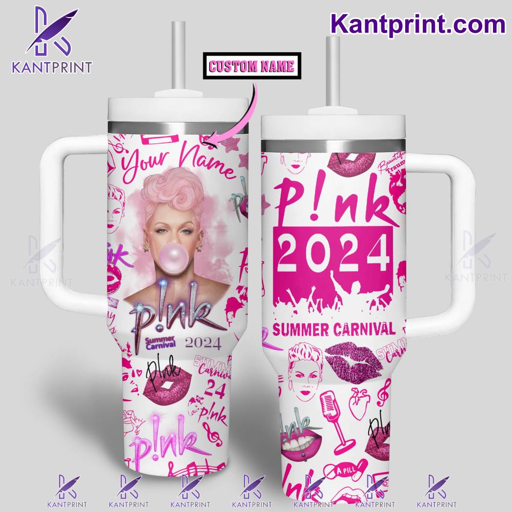 Pink Music Custom Stanley Quencher 40oz Stainless Steel Tumbler With Handle