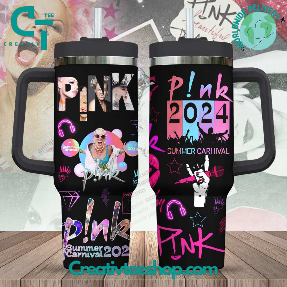 Pink Music Custom Stanley Quencher 40oz Stainless Steel Tumbler With Handle