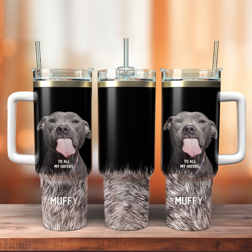 Pitbull To All My Haters Animal Custom Stanley Quencher 40oz Stainless Steel Tumbler With Handle