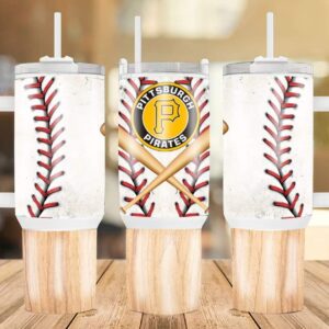 Pittsburgh Pirates MLB Custom Stanley Quencher 40oz Stainless Steel Tumbler With Handle