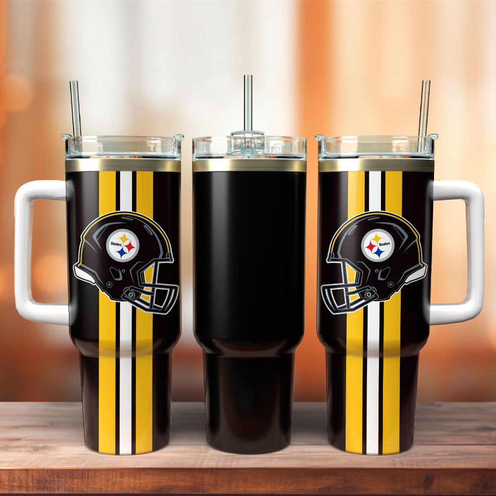 Pittsburgh Steelers Football NFL Sport Custom Stanley Quencher 40oz Stainless Steel Tumbler With Handle