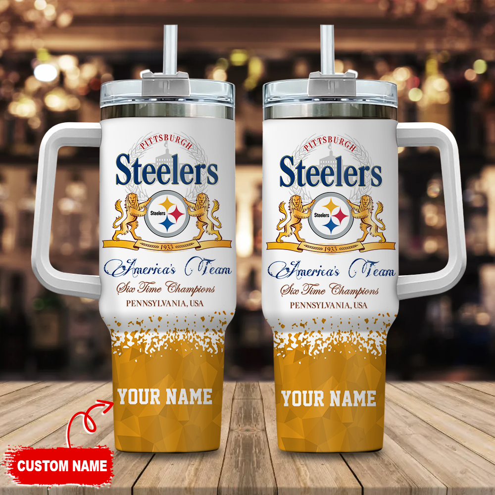 Pittsburgh Steelers NFL Champions Modelo Custom Stanley Quencher 40oz Stainless Steel Tumbler With Handle