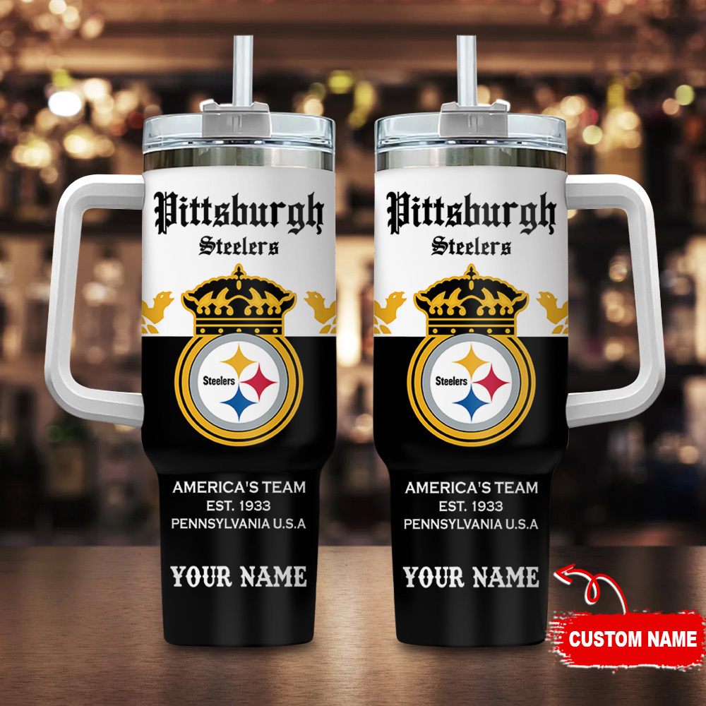 Pittsburgh Steelers NFL Corona Extra Custom Stanley Quencher 40oz Stainless Steel Tumbler With Handle