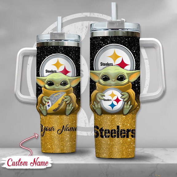 Pittsburgh Steelers NFL Custom Stanley Quencher 40oz Stainless Steel Tumbler With Handle