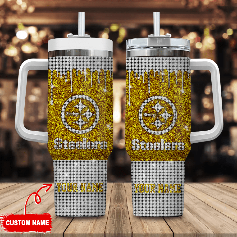 Pittsburgh Steelers NFL Custom Stanley Quencher 40oz Stainless Steel Tumbler With Handle