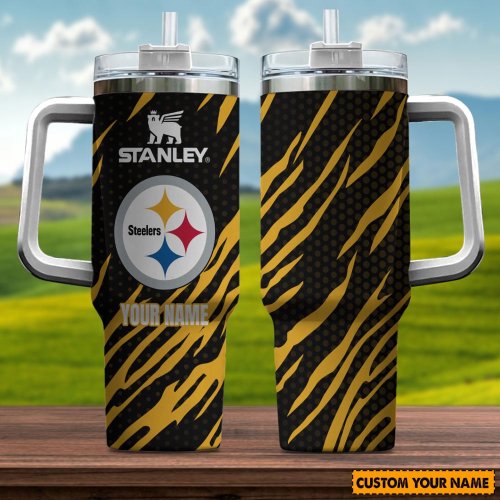 Pittsburgh Steelers NFL Custom Stanley Quencher 40oz Stainless Steel Tumbler With Handle