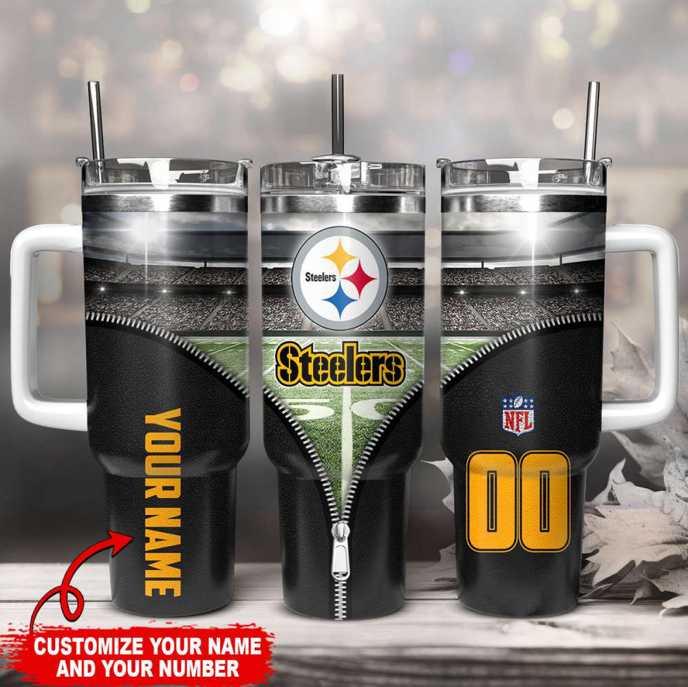 Pittsburgh Steelers NFL Custom Stanley Quencher 40oz Stainless Steel Tumbler With Handle