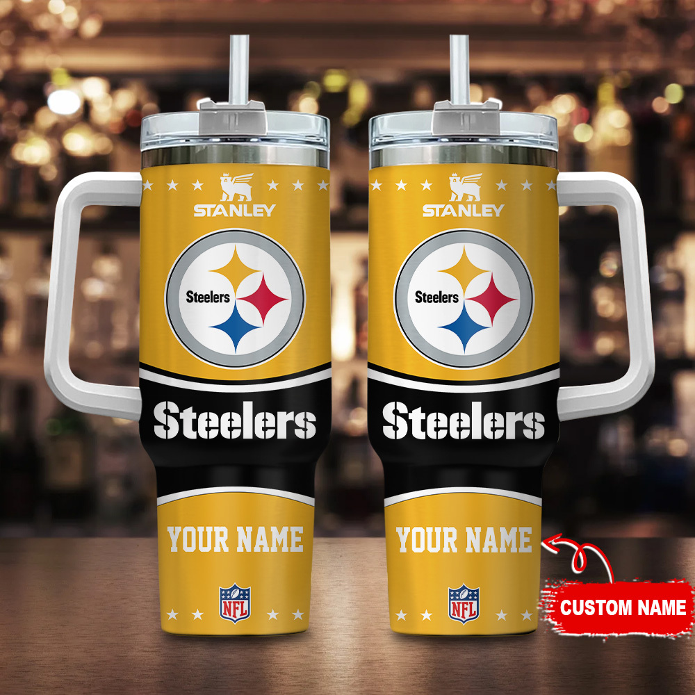 Pittsburgh Steelers NFL Custom Stanley Quencher 40oz Stainless Steel Tumbler With Handle