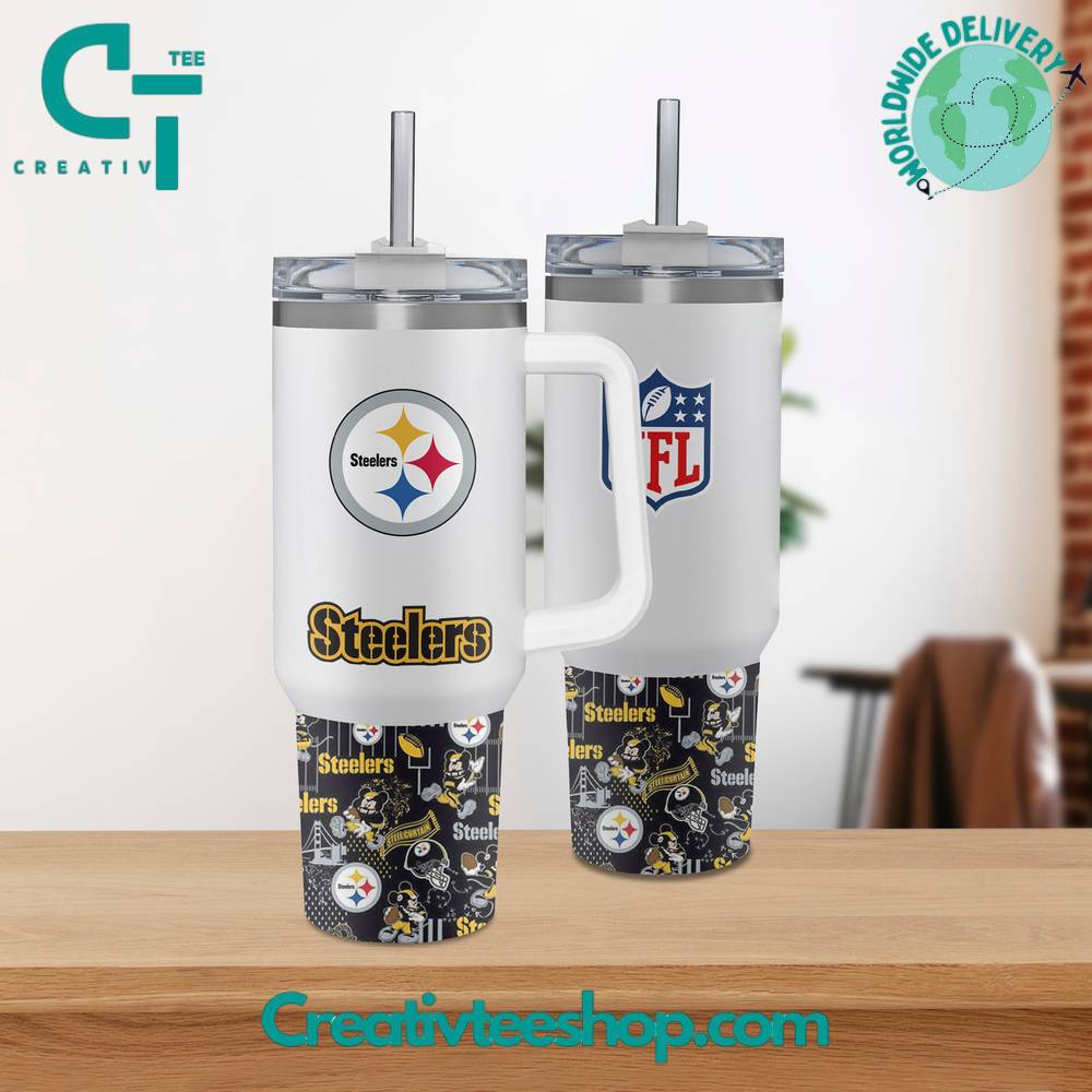 Pittsburgh Steelers NFL Custom Stanley Quencher 40oz Stainless Steel Tumbler With Handle