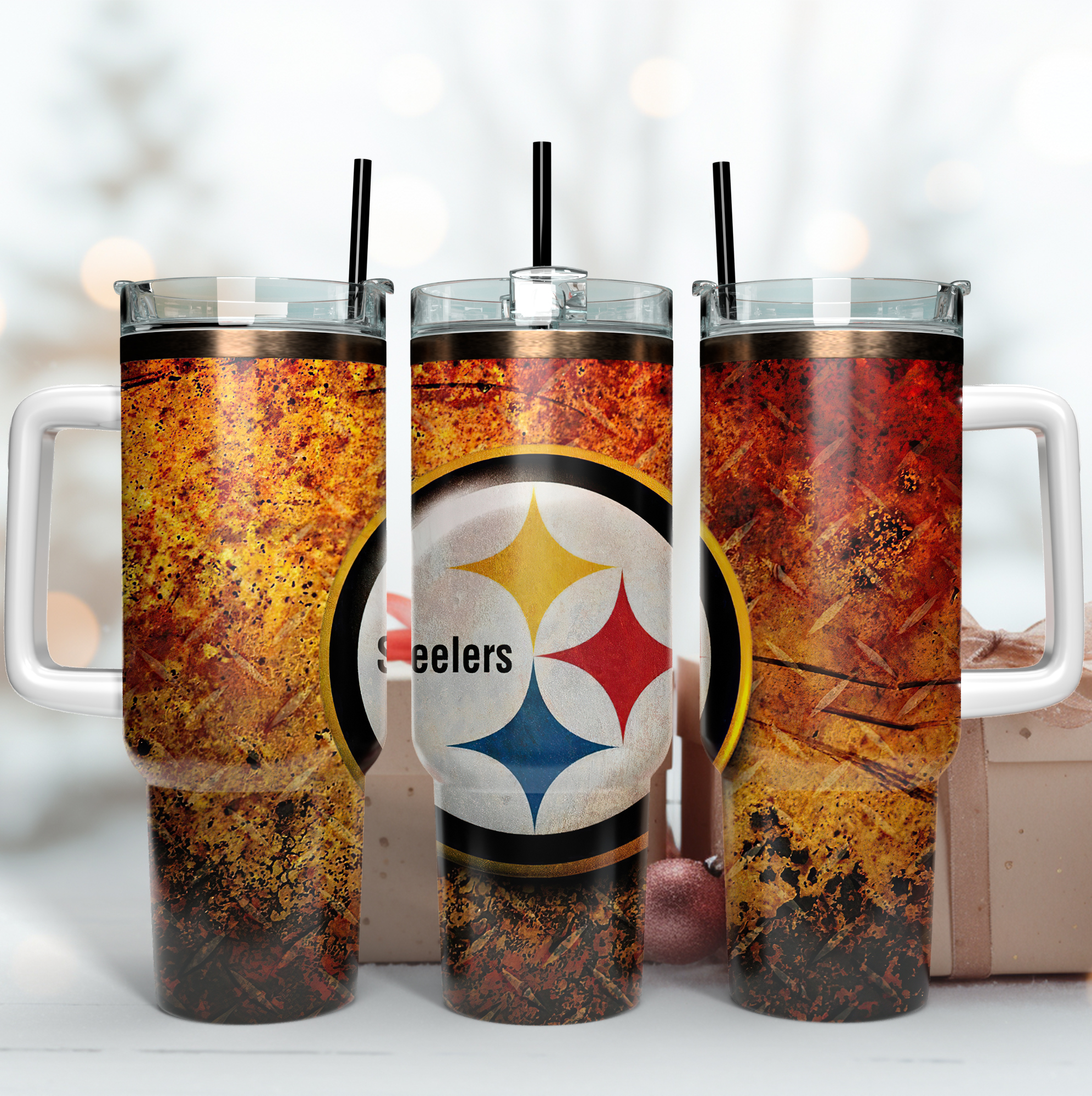 Pittsburgh Steelers NFL Custom Stanley Quencher 40oz Stainless Steel Tumbler With Handle