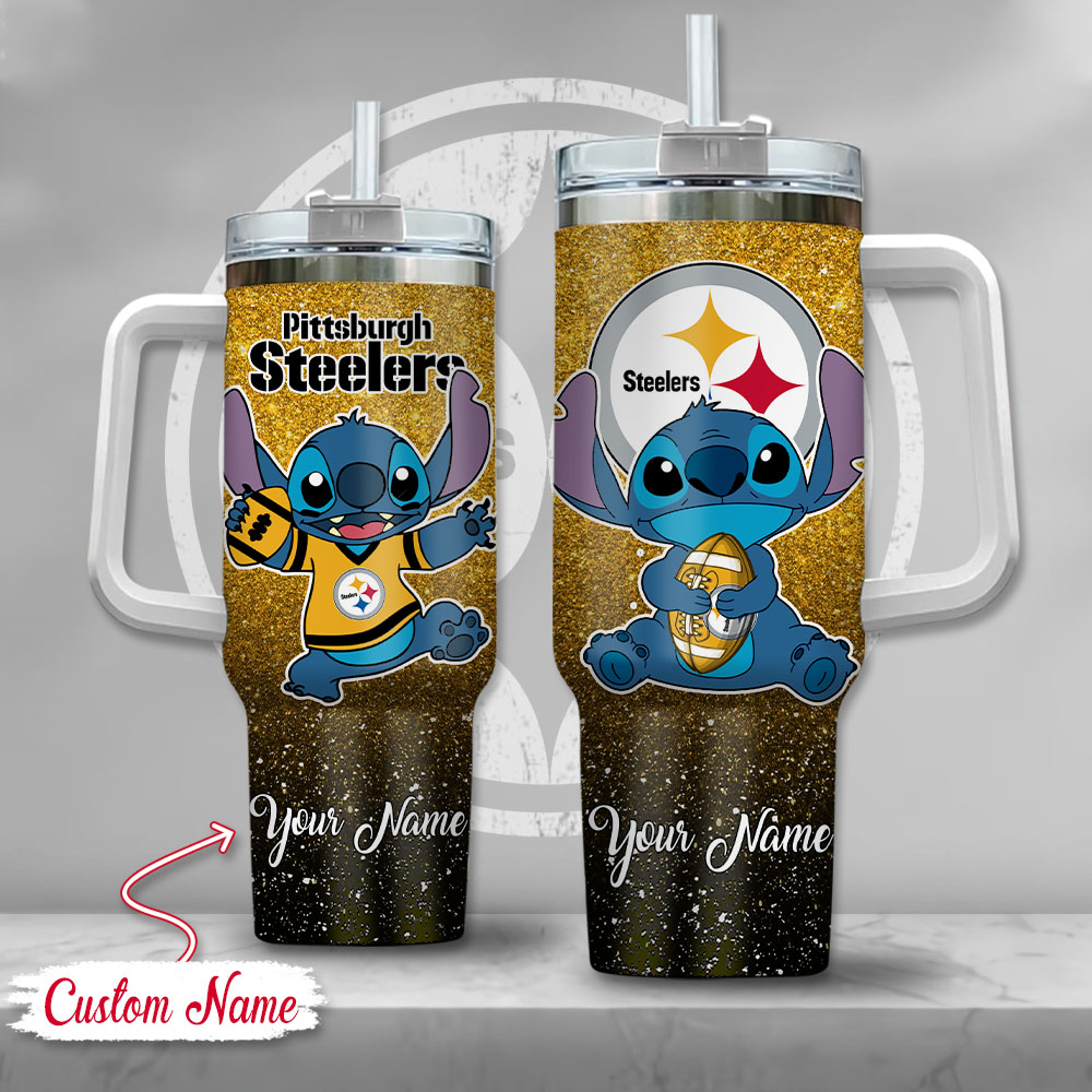 Pittsburgh Steelers NFL Custom Stanley Quencher 40oz Stainless Steel Tumbler With Handle