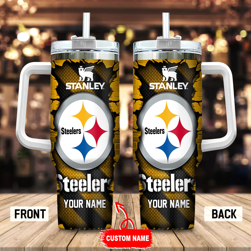 Pittsburgh Steelers NFL Custom Stanley Quencher 40oz Stainless Steel Tumbler With Handle
