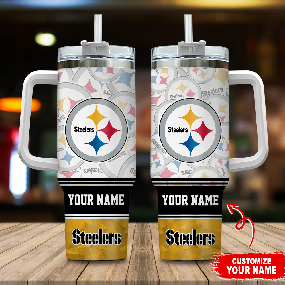 Pittsburgh Steelers NFL Custom Stanley Quencher 40oz Stainless Steel Tumbler With Handle