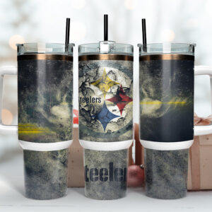 Pittsburgh Steelers NFL Custom Stanley Quencher 40oz Stainless Steel Tumbler With Handle