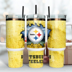 Pittsburgh Steelers NFL Custom Stanley Quencher 40oz Stainless Steel Tumbler With Handle
