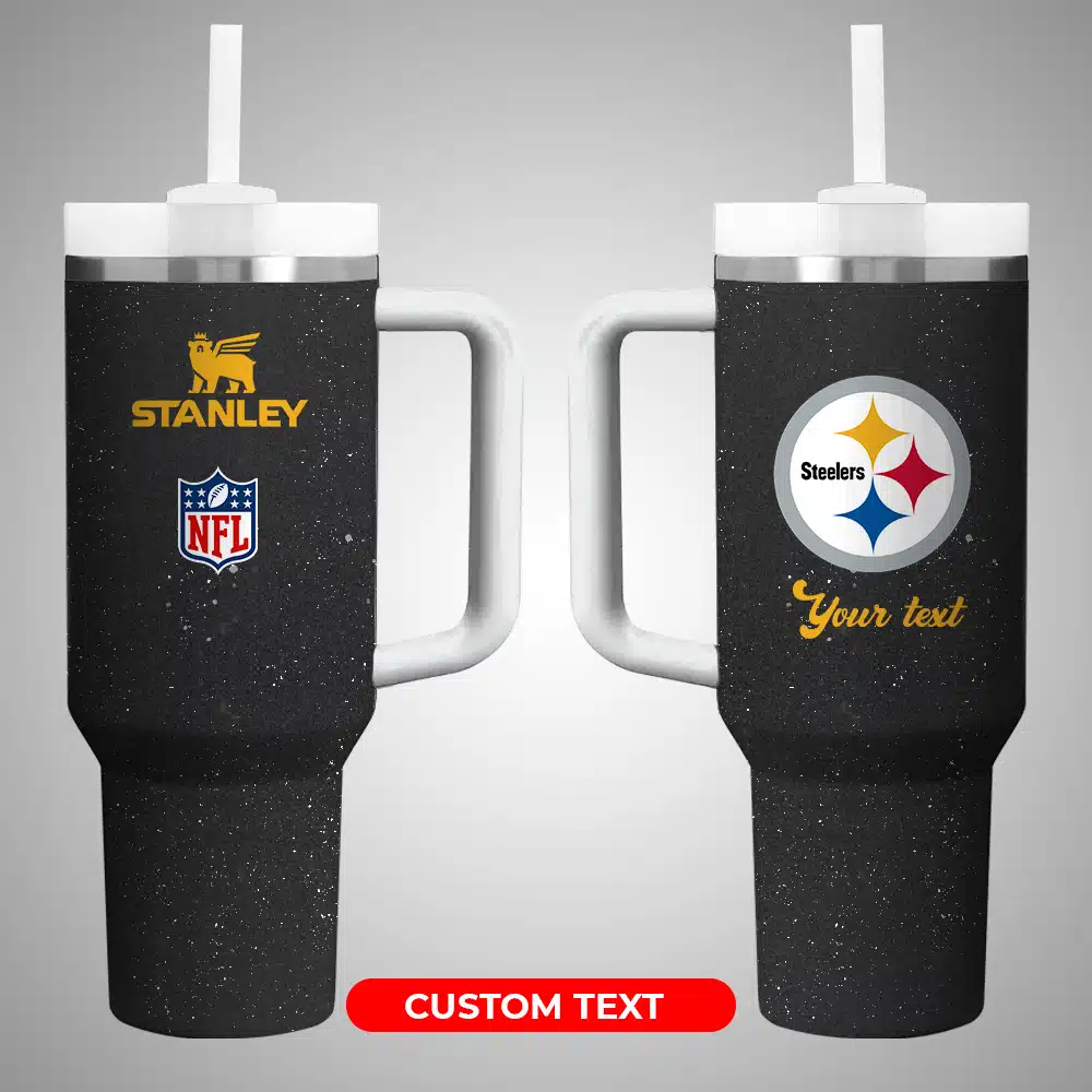 Pittsburgh Steelers NFL Custom Stanley Quencher 40oz Stainless Steel Tumbler With Handle
