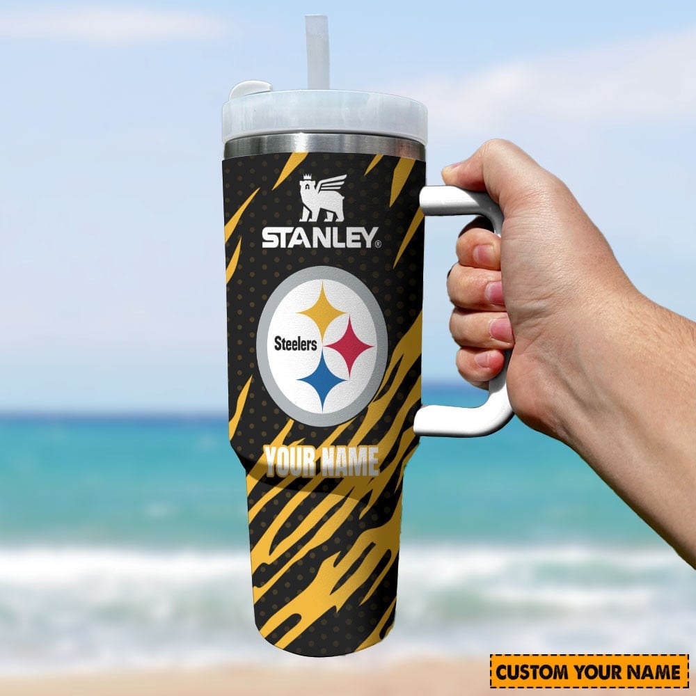 Pittsburgh Steelers NFL Custom Stanley Quencher 40oz Stainless Steel Tumbler With Handle