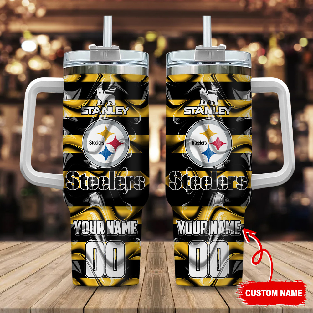 Pittsburgh Steelers NFL Custom Stanley Quencher 40oz Stainless Steel Tumbler With Handle