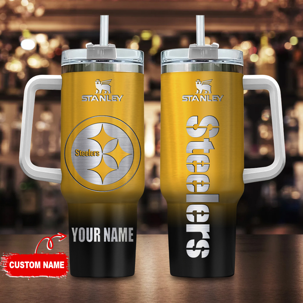 Pittsburgh Steelers NFL Custom Stanley Quencher 40oz Stainless Steel Tumbler With Handle