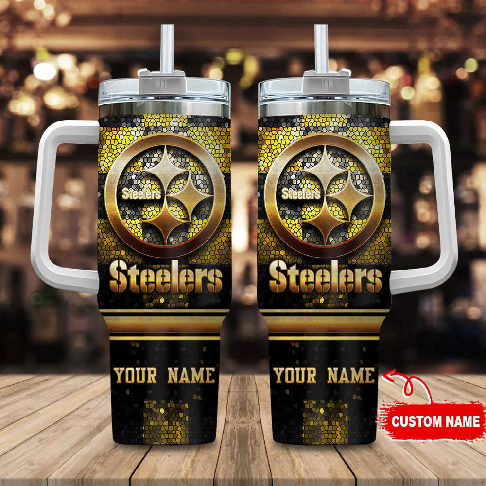 Pittsburgh Steelers NFL Custom Stanley Quencher 40oz Stainless Steel Tumbler With Handle