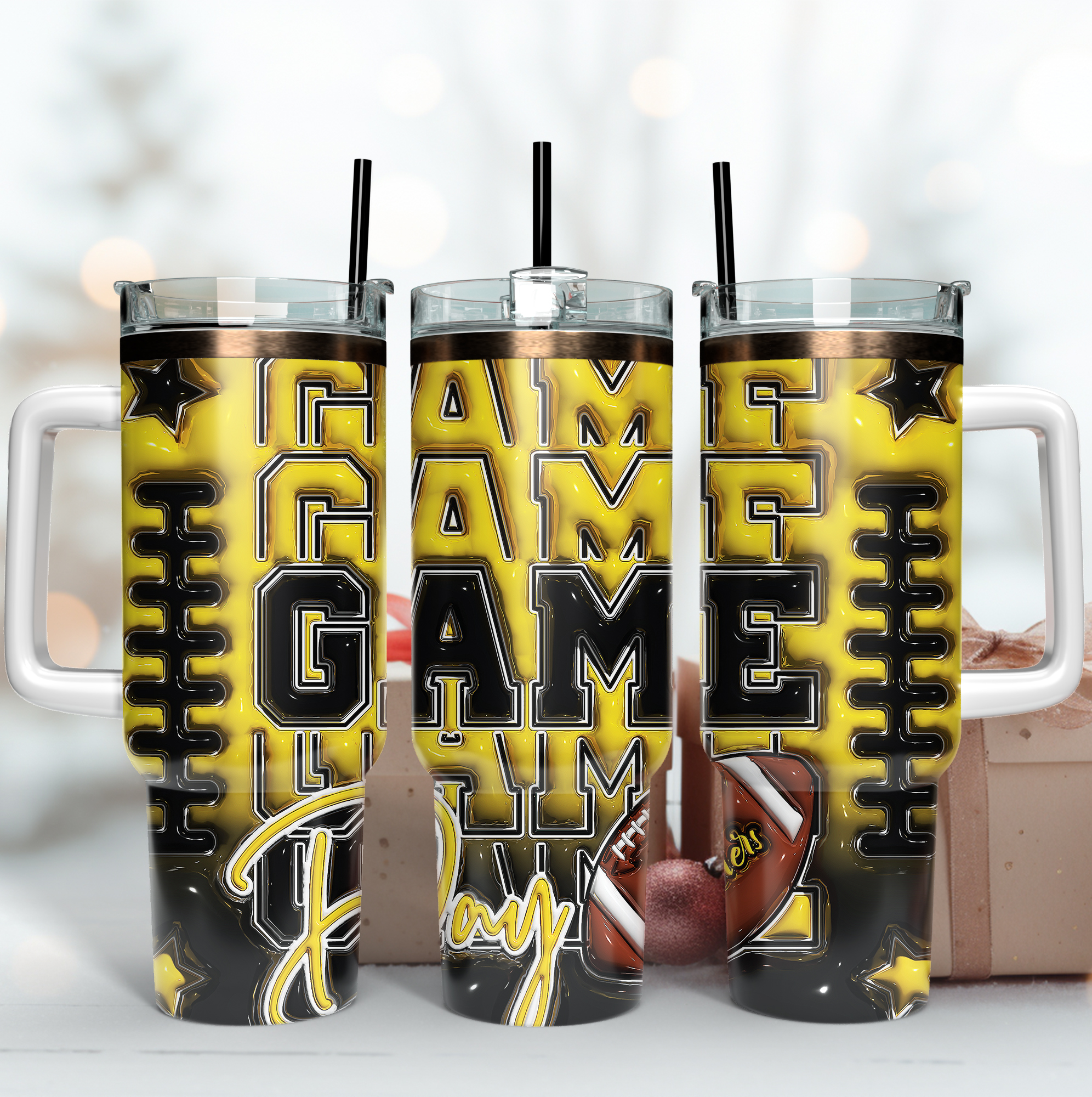 Pittsburgh Steelers NFL Game Day Custom Stanley Quencher 40oz Stainless Steel Tumbler With Handle