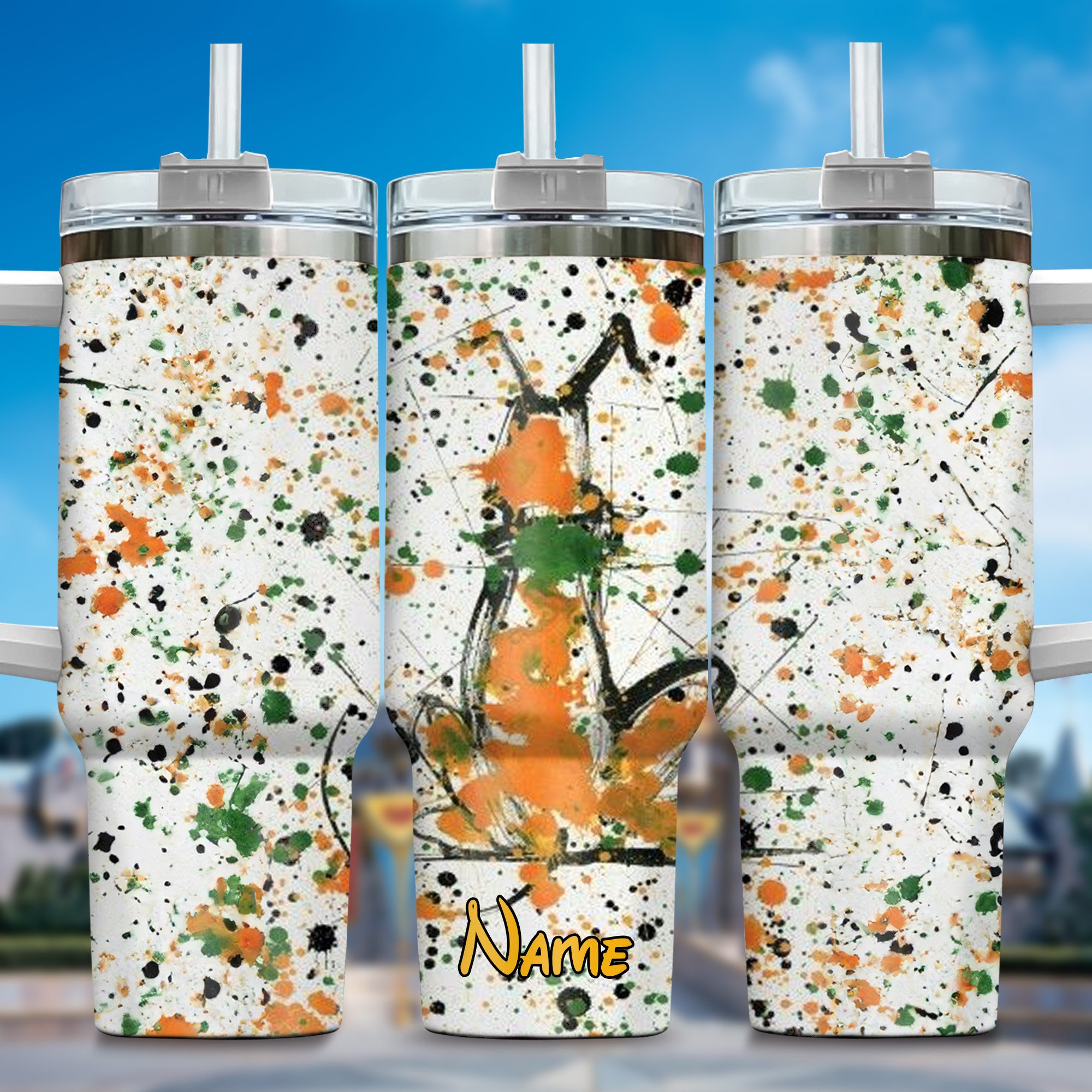 Pluto Dog Cartoon Custom Stanley Quencher 40oz Stainless Steel Tumbler With Handle