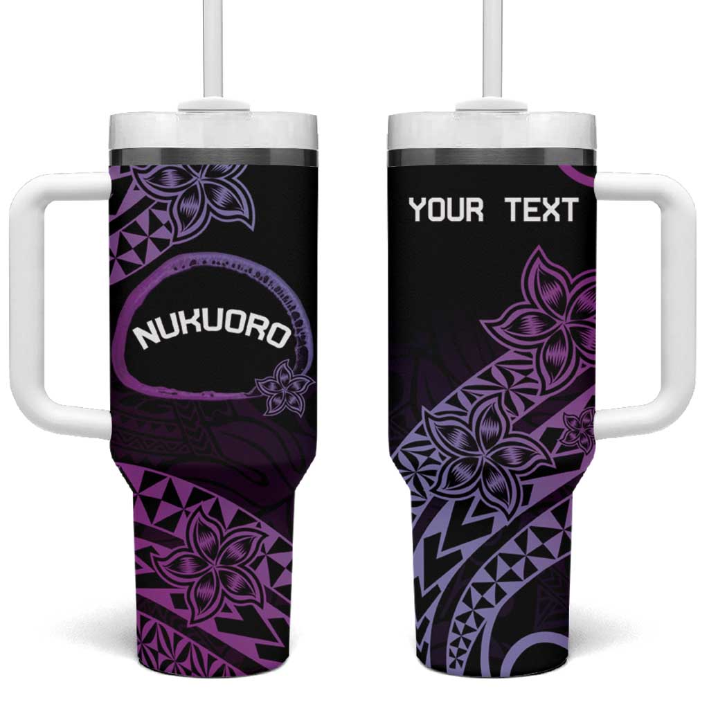 Pohnpei Nukuoro Micronesia Polynesian Tattoo Curves Purple Custom Stanley Quencher 40oz Stainless Steel Tumbler With Handle