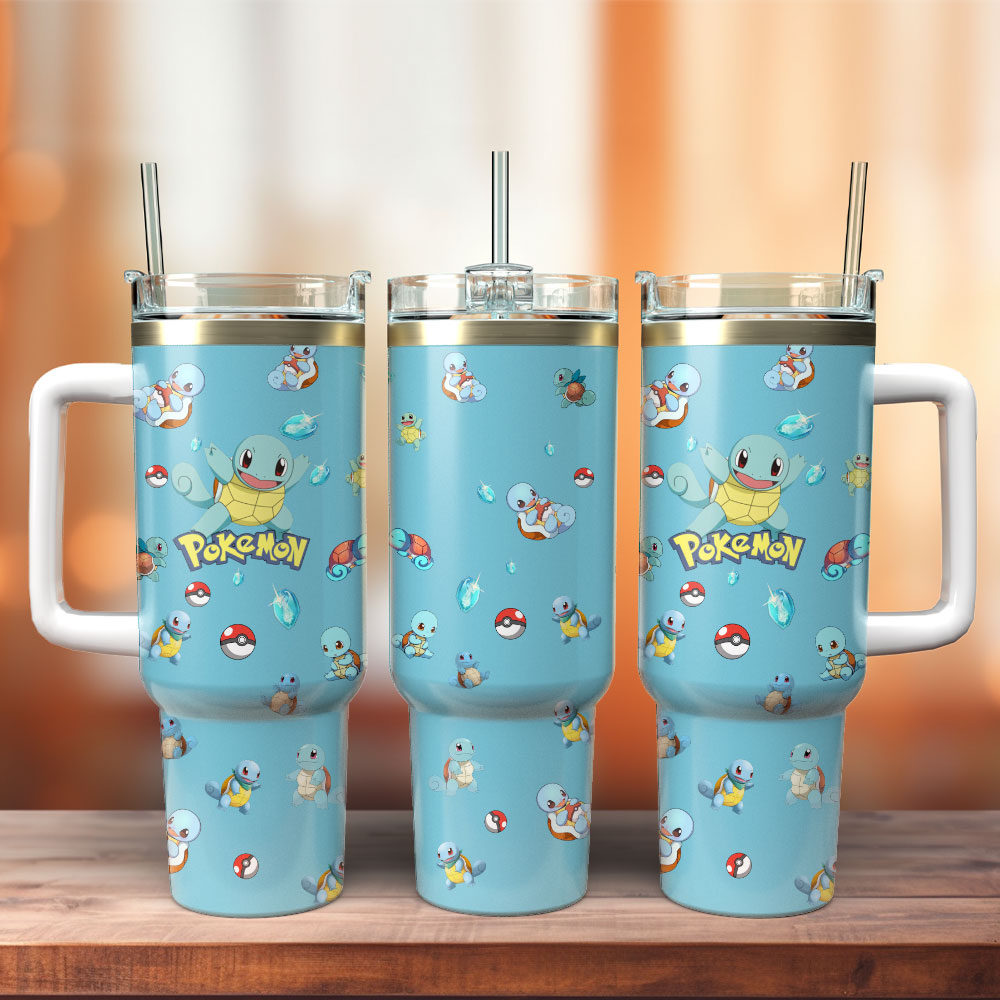 Pokemon Anime Custom Stanley Quencher 40oz Stainless Steel Tumbler With Handle