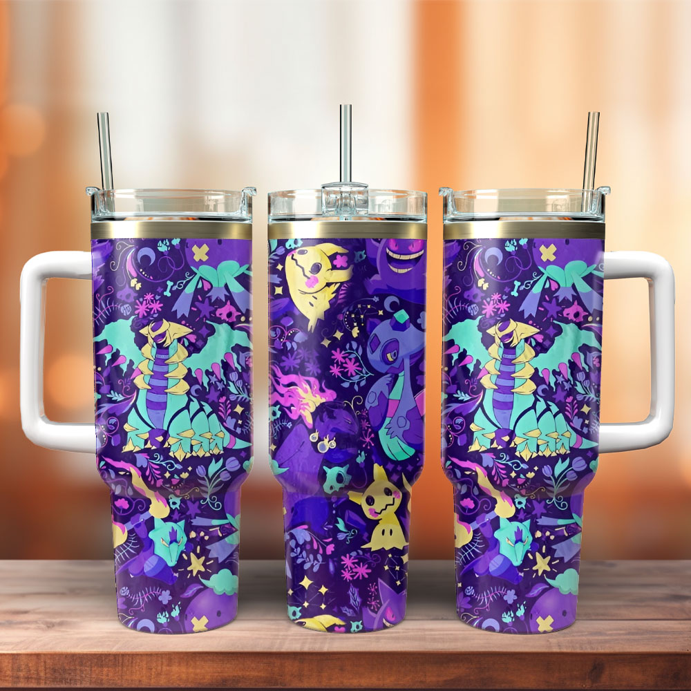 Pokemon Anime Games Custom Stanley Quencher 40oz Stainless Steel Tumbler With Handle