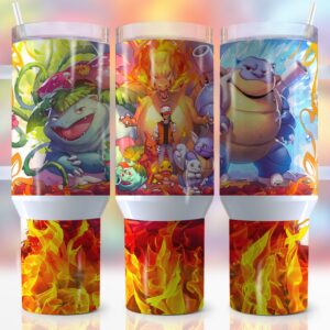 Pokemon Games Custom Stanley Quencher 40oz Stainless Steel Tumbler With Handle