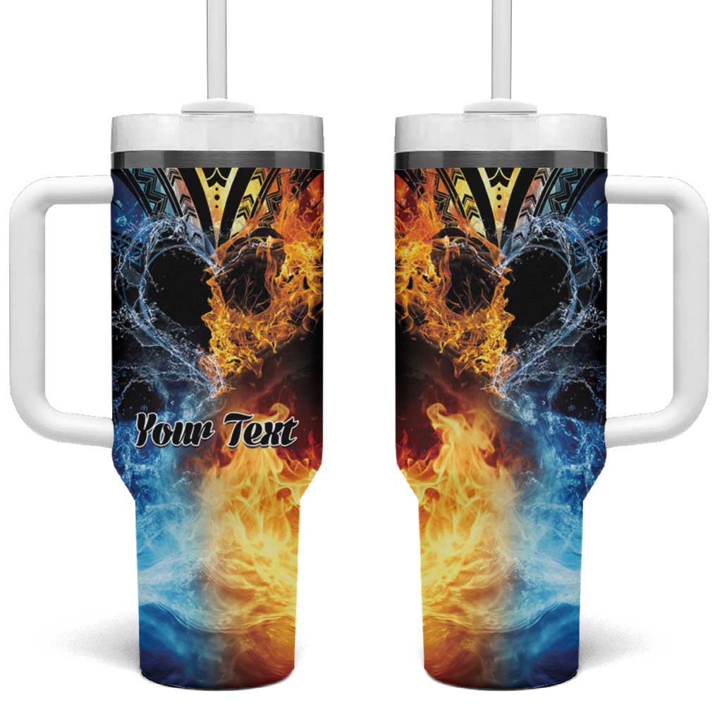 Polynesian Heart In Fire And Water Romantic Elements Custom Stanley Quencher 40oz Stainless Steel Tumbler With Handle