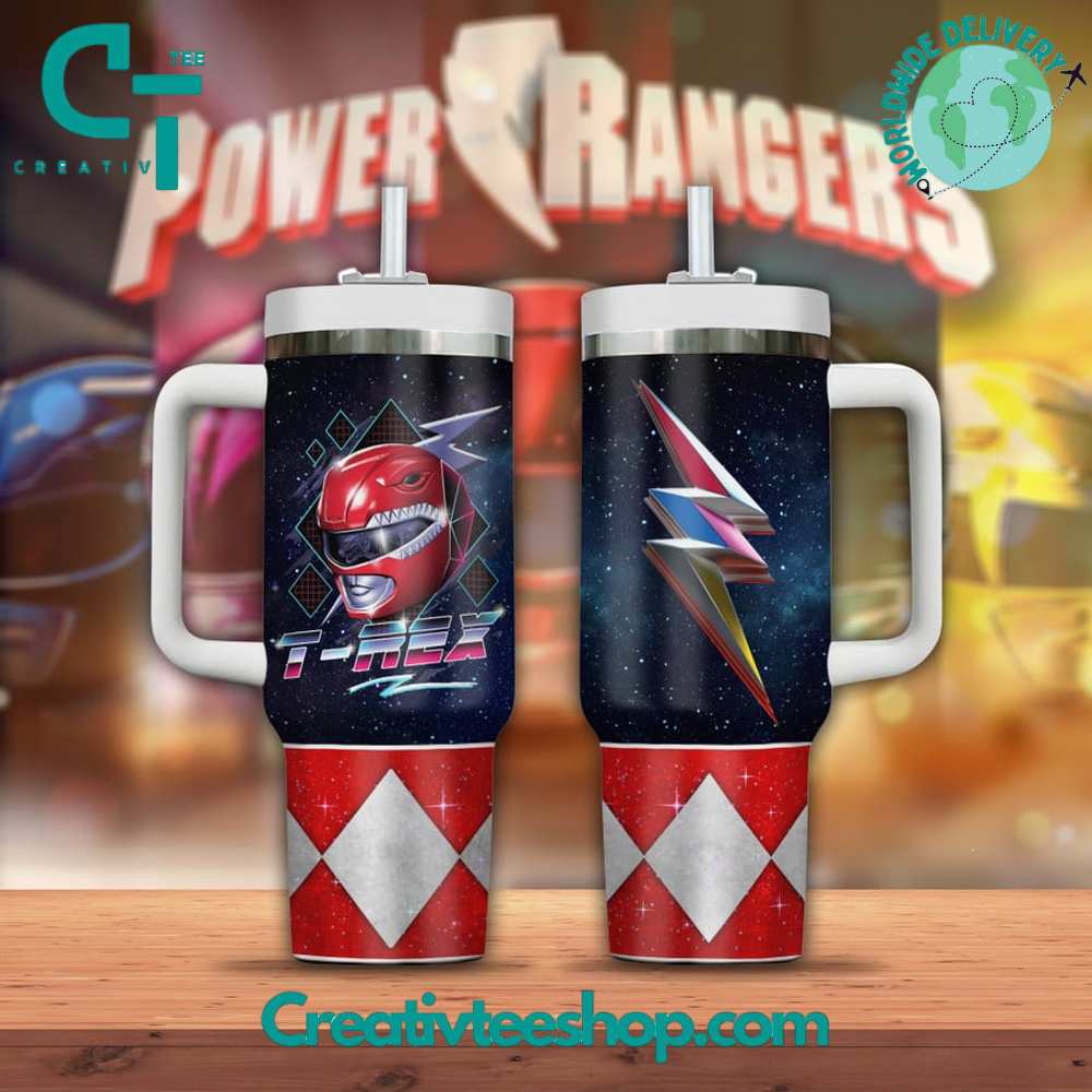 Power Rangers T-Rex Movies Custom Stanley Quencher 40oz Stainless Steel Tumbler With Handle
