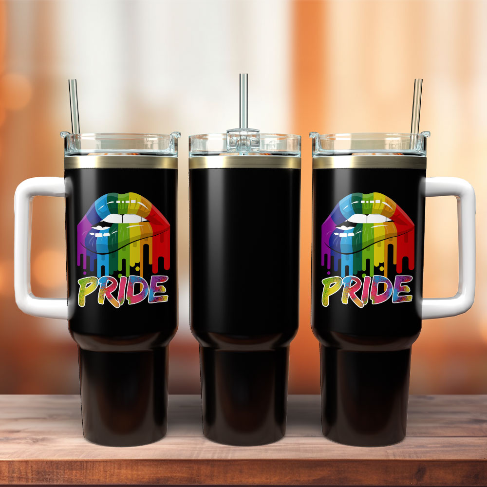 Pride Month Custom Stanley Quencher 40oz Stainless Steel Tumbler With Handle