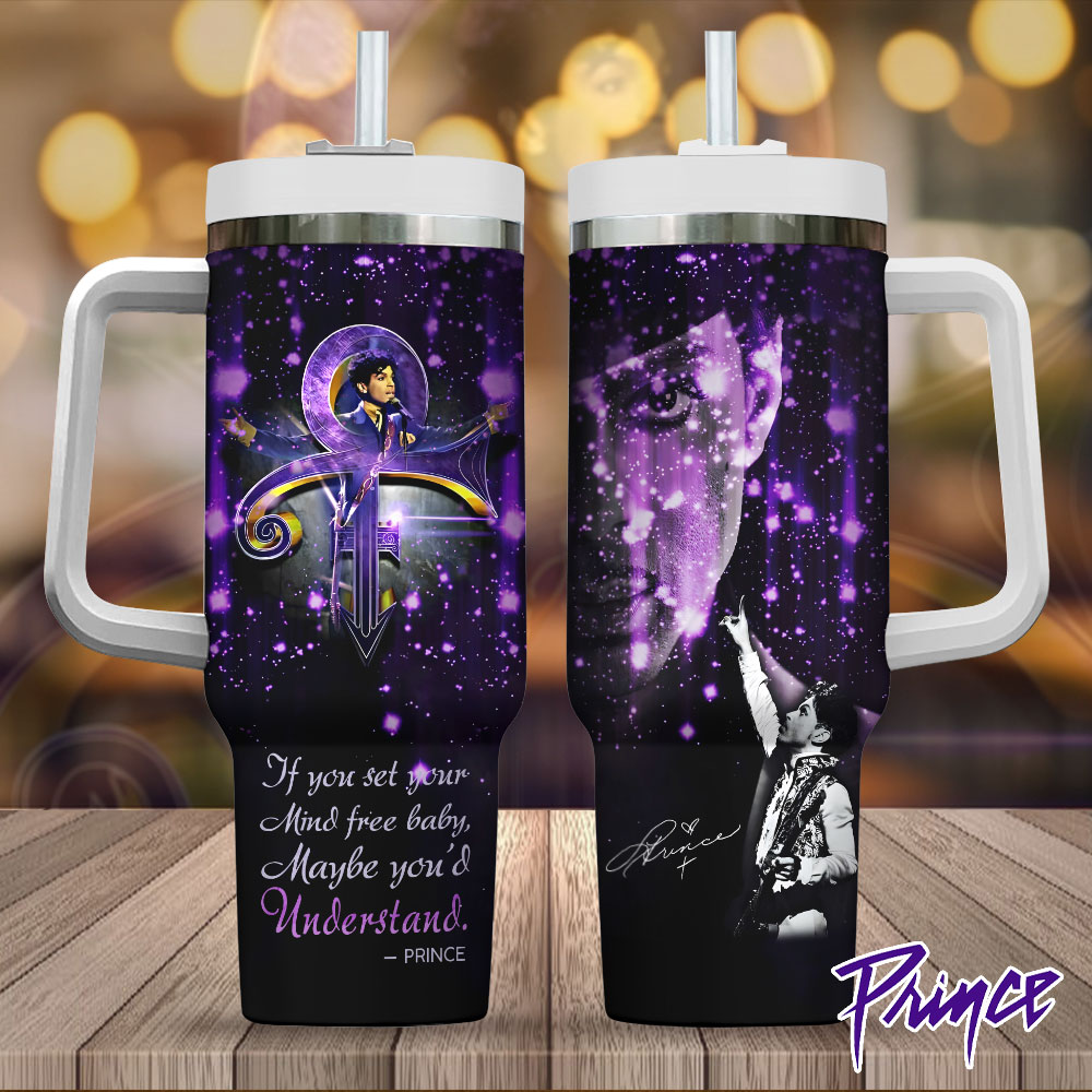 Prince Music Custom Stanley Quencher 40oz Stainless Steel Tumbler With Handle