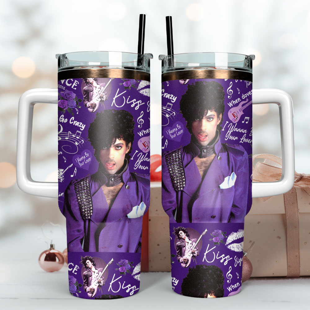 Prince Music Custom Stanley Quencher 40oz Stainless Steel Tumbler With Handle