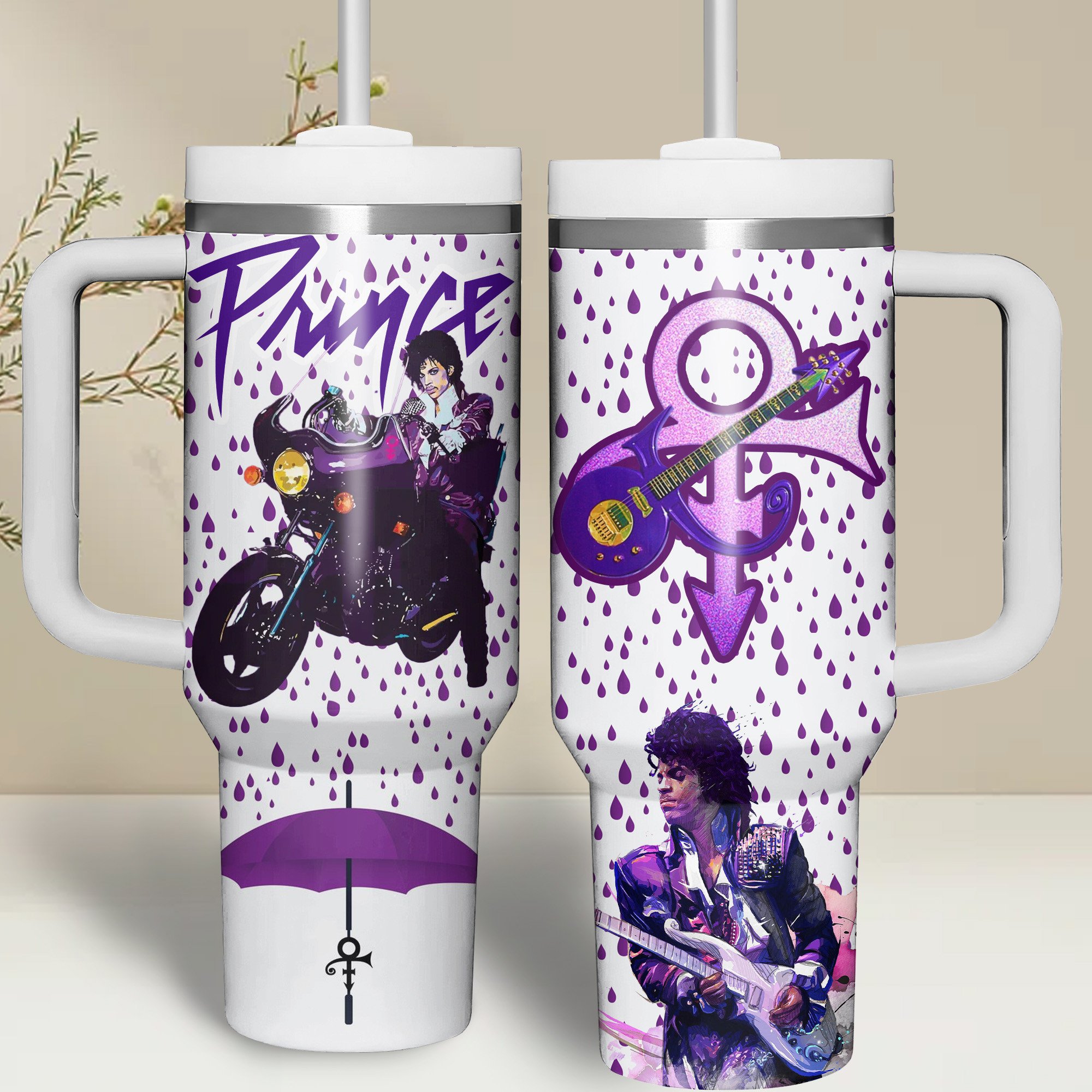 Prince Music Custom Stanley Quencher 40oz Stainless Steel Tumbler With Handle