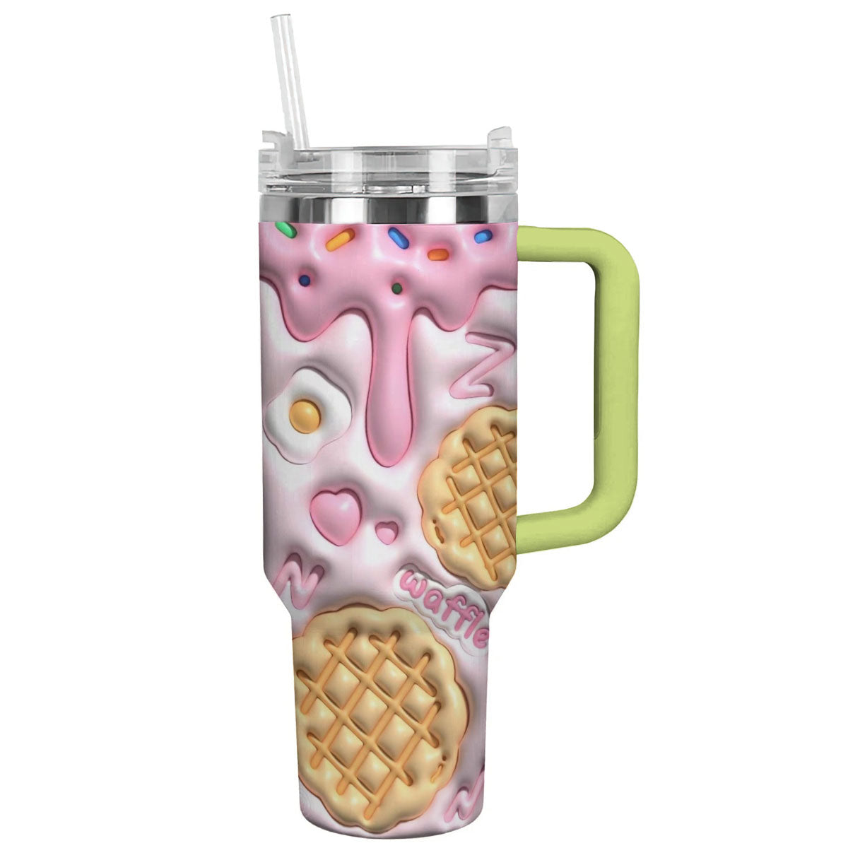 Puffy Baking Custom Stanley Quencher 40oz Stainless Steel Tumbler With Handle