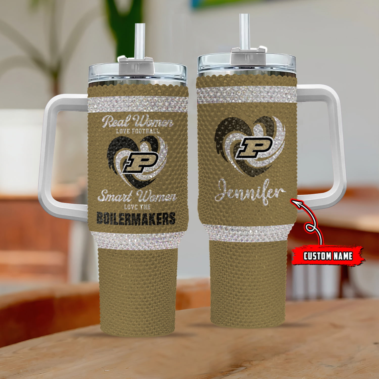 Purdue Boilermakers NCAA Custom Stanley Quencher 40oz Stainless Steel Tumbler With Handle