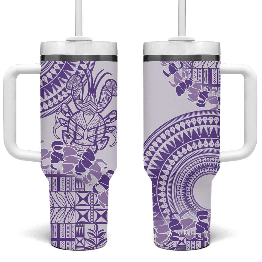 Purple Niue Language Week The Rock Coconut Crab Siapo Custom Stanley Quencher 40oz Stainless Steel Tumbler With Handle
