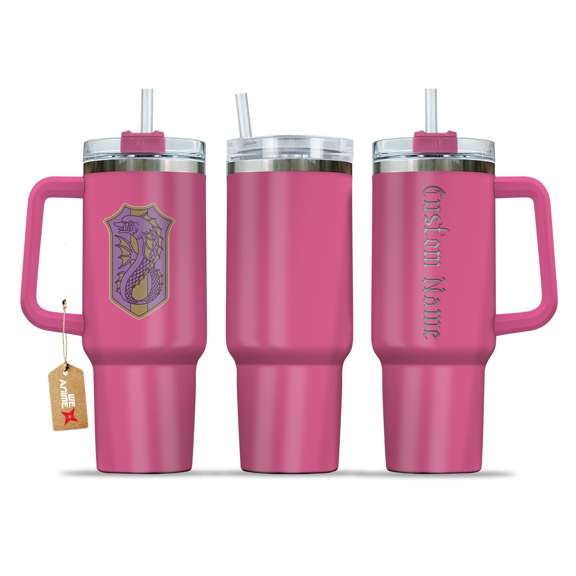 Purple Orca Symbol Black Clover Anime Custom Stanley Quencher 40oz Stainless Steel Tumbler With Handle