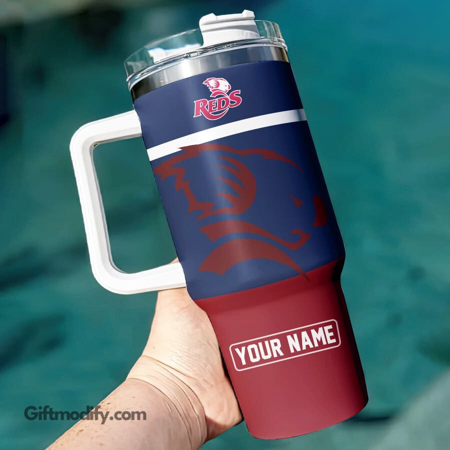 Queensland Reds Super Rugby Custom Stanley Quencher 40oz Stainless Steel Tumbler With Handle